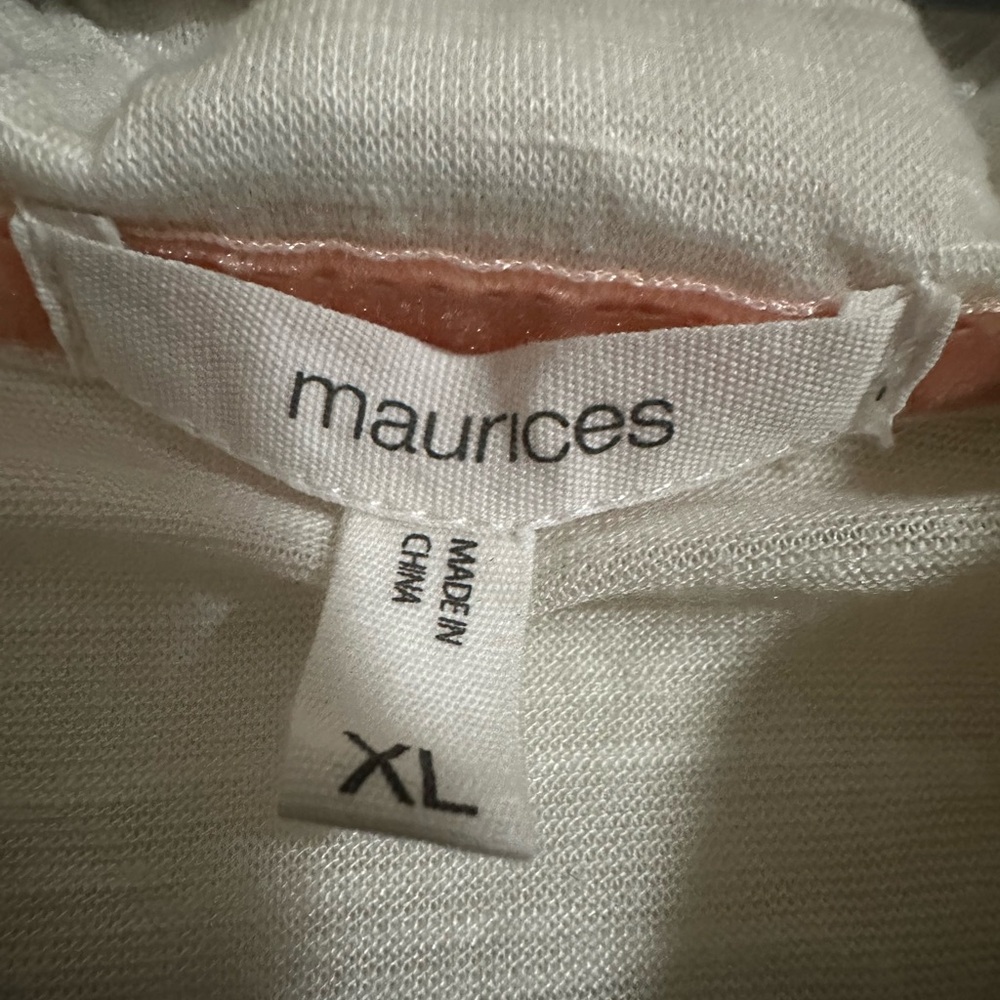 Maurices Cream Lace Button-Down Shirt with lace details - Picture 5 of 6